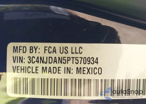 2023 Jeep Compass Sport 4X4 из США, поврежденный, VIN 3C4NJDAN5PT570934